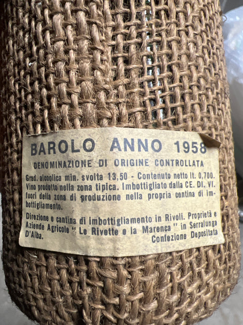 Barolo Le Rivette and la Marenca 1958