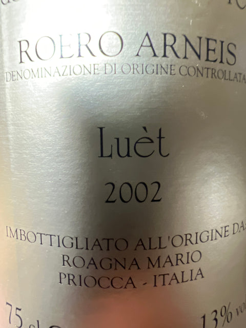 Roero Arneis Cascina Val 2002 – bottle (2)