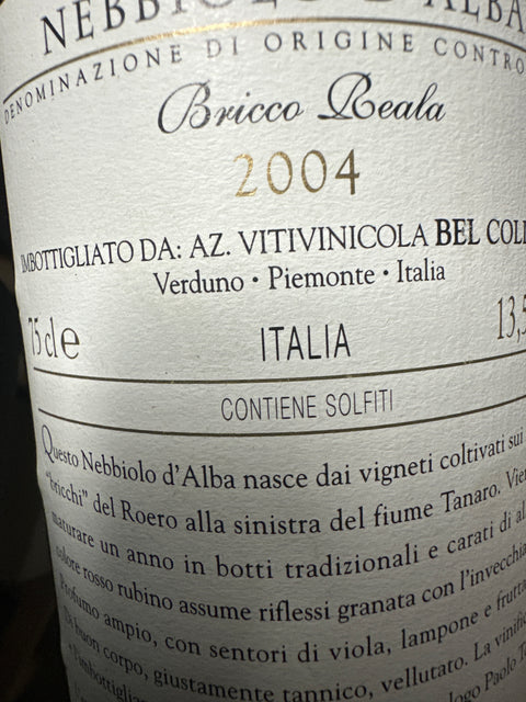 Nebbiolo d'Alba Bel Colle 2004 – bottle (2)