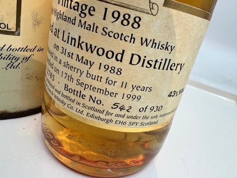 Linkwood Signatory 1988 Whisky Bott. 542 – bottle (2)