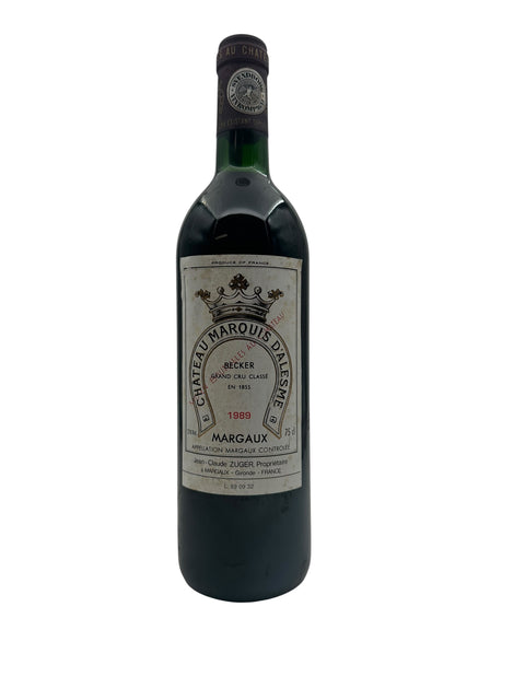 Château Marquis D'Alesme Becker 1989 Grand Cru Classé – bottle