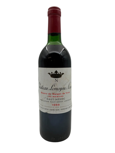 Chateau Lemoyne Nexon Réserve 1988 – bottle