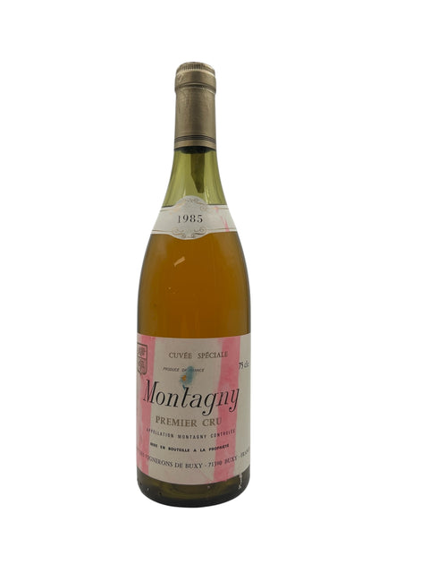 Montagny Vignerons de Buxy 1985 bad label – bottle