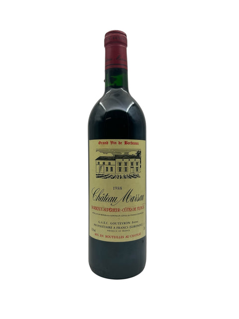 Château Marsau 1988 – bottle