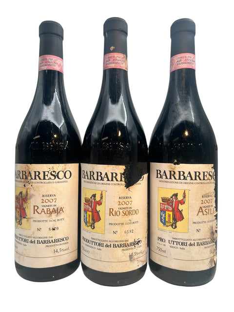 Tasting Barbaresco 2007 Produttori del Barbaresco Bad Label (3 bottles) – bottle