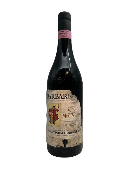 Barbaresco Produttori 1990 Moccagatta Riserva bad label – bottle