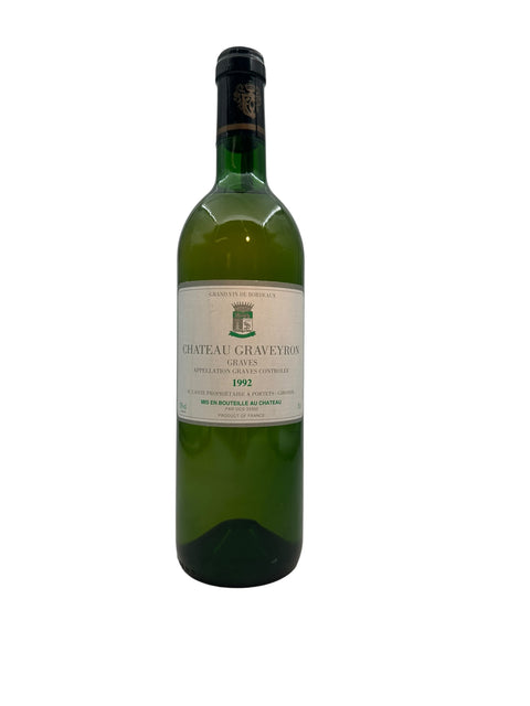 Chateau Graveyron 1992 white wine Graves – bottle